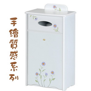 鄉村彩繪《閱讀歐洲》白色桌邊櫃